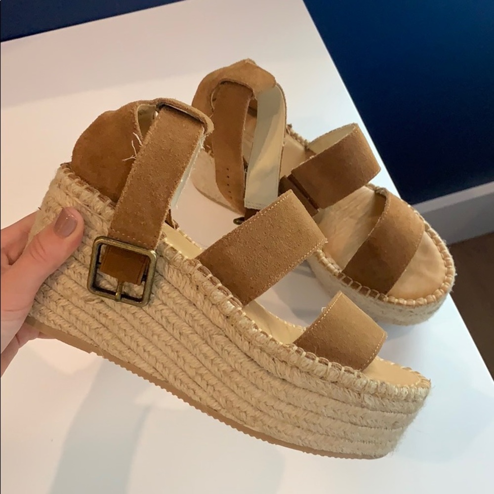 Soludos Palma Wedges, Light brown camel color